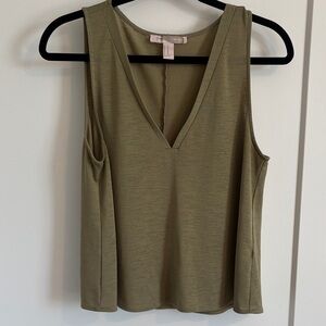 Forever 21 Khaki V-Neck Tank Top